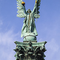 Buy canvas prints of Archangel Gabriel Statue on the Heroes Square Colu by Chris Dorney