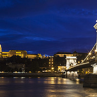Buy canvas prints of Buda Castle, the Chain Bridge and the River Danube by Chris Dorney