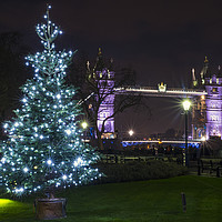 Buy canvas prints of Tower Bridge at Christmas by Chris Dorney