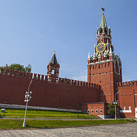Buy canvas prints of Spasskaya Tower of the Kremlin in Moscow by Chris Dorney