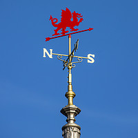 Buy canvas prints of Red Dragon Weather Vane on Llandudno Pier in Wales by Chris Dorney