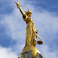 Buy canvas prints of Lady Justice Statue at The Old Bailey in London by Chris Dorney