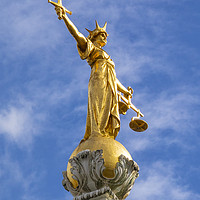 Buy canvas prints of Lady Justice Statue at The Old Bailey in London by Chris Dorney