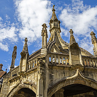 Buy canvas prints of Poultry Cross and Traditional Timber-Framed Buildi by Chris Dorney