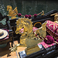 Buy canvas prints of Beautifully Decorated Gondola in Venice by Chris Dorney