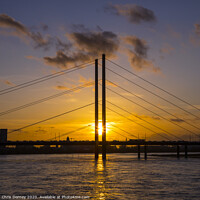 Buy canvas prints of Knie Bridge in Dusseldorf by Chris Dorney