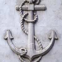 Buy canvas prints of Anchor Carving in London by Chris Dorney