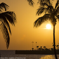 Buy canvas prints of Stunning Sunset in Arrecife in Lanzarote by Chris Dorney