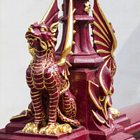 Buy canvas prints of Dragon Sculptures on Holborn Viaduct in London by Chris Dorney