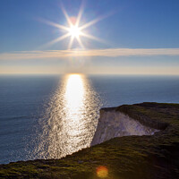 Buy canvas prints of English Channel Viewed from the The Cliffs in East Sussex by Chris Dorney