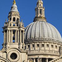 Buy canvas prints of The Moon and St. Pauls Cathedral by Chris Dorney
