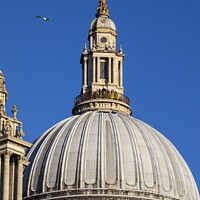 Buy canvas prints of The Moon Perched on St. Pauls Catehdral by Chris Dorney