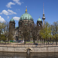 Buy canvas prints of Berliner Dom and Fernsehturm in Berlin by Chris Dorney