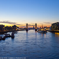 Buy canvas prints of Tower Bridge Sunrise in London by Chris Dorney