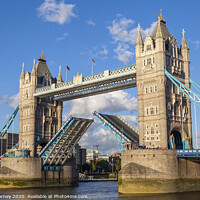 Buy canvas prints of Tower Bridge Open by Chris Dorney