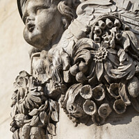 Buy canvas prints of Detailed Carvings on the Exterior of St. Pauls Cathedral in London by Chris Dorney