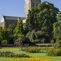 Buy canvas prints of St. Edmundsbury Cathedral in Bury St Edmunds by Chris Dorney