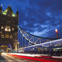 Buy canvas prints of Tower Bridge Light Trails and the Shard by Chris Dorney