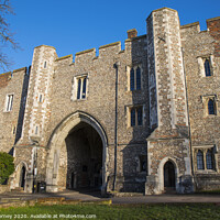 Buy canvas prints of The Abbey Gateway in St. Albans by Chris Dorney