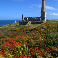 Buy canvas prints of Chimney Remains at Levant Tin Mine in Cornwall by Chris Dorney