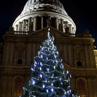 Buy canvas prints of St. Paul's Cathedral at Christmas by Chris Dorney