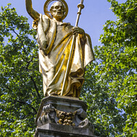 Buy canvas prints of Saint Paul Statue at St. Pauls Cathedral by Chris Dorney