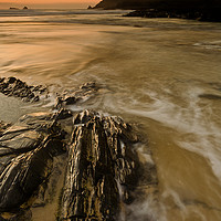 Buy canvas prints of Last light at Booby's Bay, Cornwall by Lindsay Philp