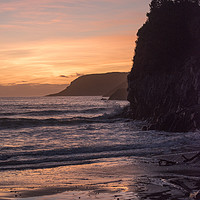 Buy canvas prints of Caswell Bay Sunset Full Tide by Mark Fender