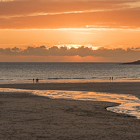 Buy canvas prints of Caswell Bay Panoramic by Mark Fender