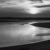 Buy canvas prints of Burry Port Sunset B&W by Mark Fender