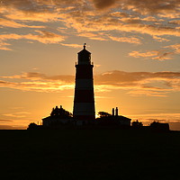 Buy canvas prints of Sunset at Happisburgh Lighhouse by Sharon Breeze