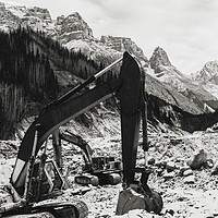 Buy canvas prints of Excavators by Fred Denner