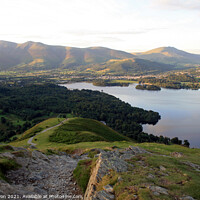 Buy canvas prints of  Derwentwater from Catbells by Linda Lyon