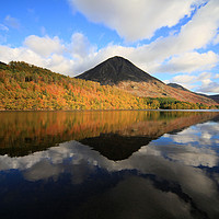 Buy canvas prints of Reflections in  Crummock Water by Linda Lyon
