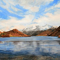 Buy canvas prints of Oil Painting of Crummock Water  By Linda Lyon by Linda Lyon
