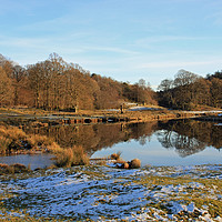 Buy canvas prints of The River Brathay in Winter, near Elterwater by Linda Lyon