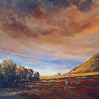 Buy canvas prints of Oil Painting  of Lanthwaite Green , Lake District by Linda Lyon