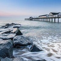 Buy canvas prints of Southwold Pier, Suffolk at sunrise by Graeme Taplin Landscape Photography