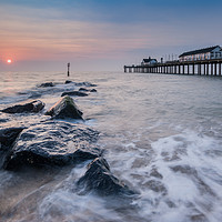 Buy canvas prints of Sun rising Southwold Pier Suffolk  by Graeme Taplin Landscape Photography