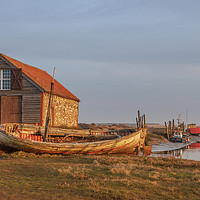 Buy canvas prints of Thornham Staithe coal shed at sunrise by Graeme Taplin Landscape Photography