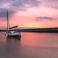 Buy canvas prints of Sailing boat at low tide, Burnham Overy Staithe by Graeme Taplin Landscape Photography