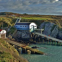 Buy canvas prints of          Old & New St Davids Lifeboat Stations by John Iddles
