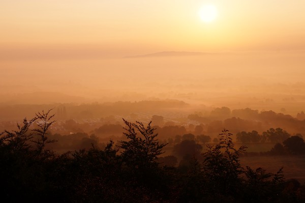                 Misty Sunrise over Bredon Hill     Picture Board by John Iddles