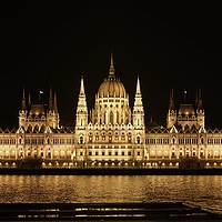 Buy canvas prints of The Hungarian Parliament building at night         by John Iddles