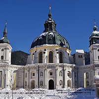 Buy canvas prints of Kloster Ettal in Winter                      by John Iddles