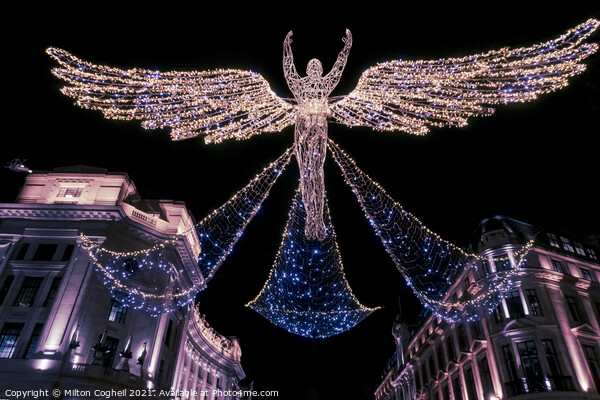 London festive Christmas street lights Picture Board by Milton Cogheil