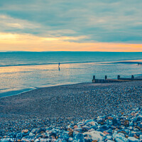 Buy canvas prints of East Wittering Beach at Sunset by Milton Cogheil