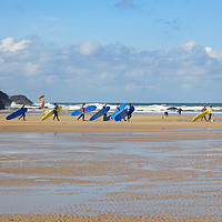 Buy canvas prints of Cornish Surfers by Milton Cogheil
