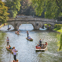 Buy canvas prints of Punting in Cambridge by Milton Cogheil