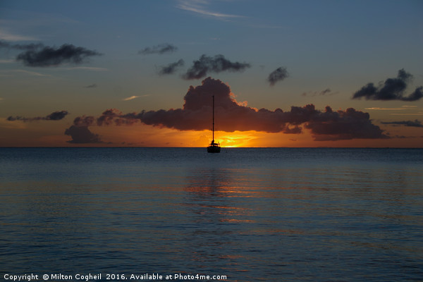 St Lucia Sunset 1 Picture Board by Milton Cogheil